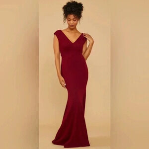 Altar'd State Cassava Luxe Crepe Dress Cabernet NWT